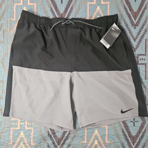 Nike Men's‎ Black and Gray Swim Trunks Shorts